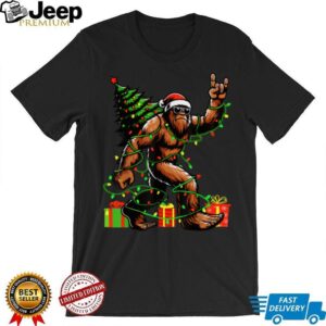 Santa Bigfoot Christmas Tree Xmas Lights Funny Sasquatch T Shirt Santa Bigfoot Christmas Tree Xmas Lights Funny Sasquatch T Shirt