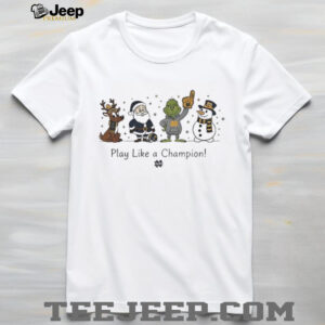 Santa character Notre Dame Fighting Irish football play like a Champion Christmas shirt Santa character Notre Dame Fighting Irish football play like a Champion Christmas shirt