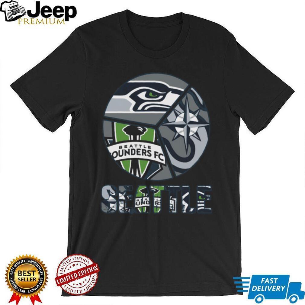 Seattle Professional Sports Teams Collage T Shirt Seattle Professional Sports Teams Collage T Shirt