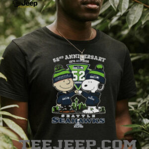 Seattle Seahawks 52nd Anniversary Peanuts Character T Shirt Seattle Seahawks 52nd Anniversary Peanuts Character T Shirt