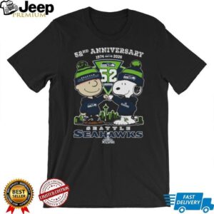 Seattle Seahawks 52nd Anniversary Peanuts Character T Shirt