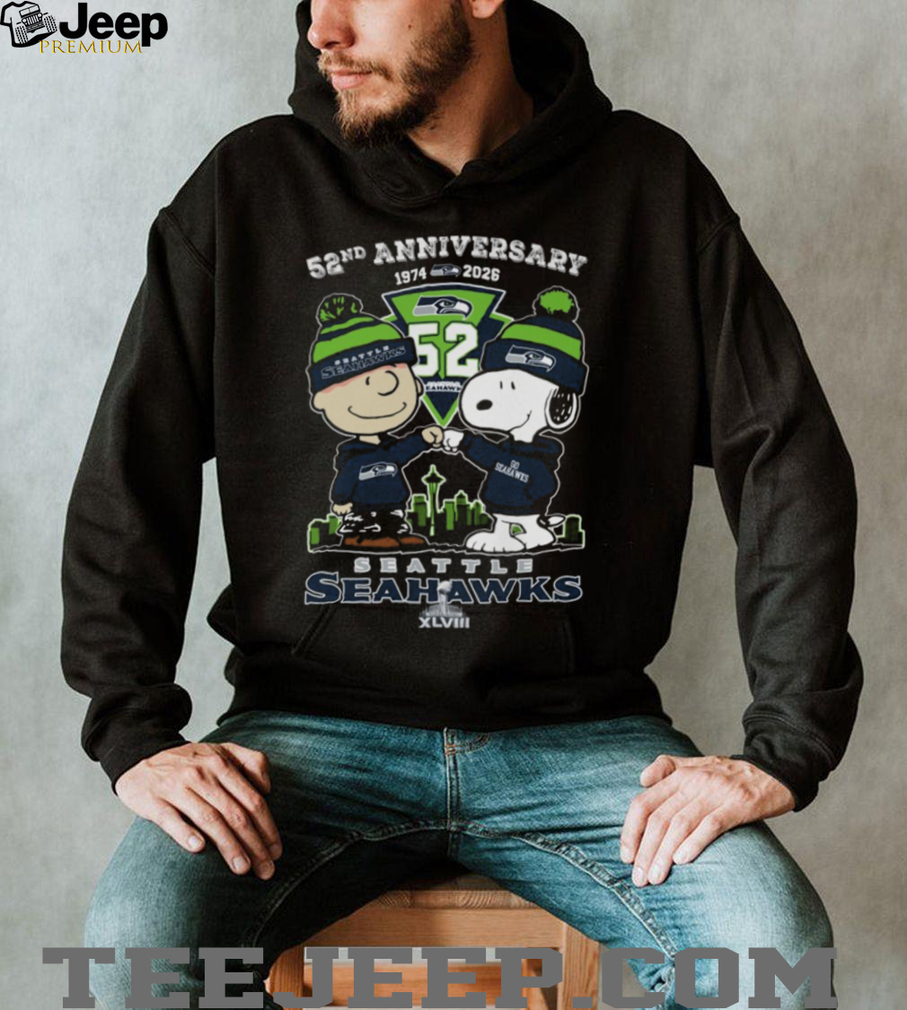 Seattle Seahawks 52nd Anniversary Peanuts Character T Shirt Seattle Seahawks 52nd Anniversary Peanuts Character T Shirt