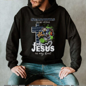 Seattle Seahawks Fan In My Veins, Jesus In My Heart T Shirt