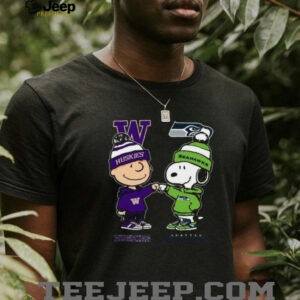 Seattle Seahawks & Huskies Charlie Brown & Snoopy Fan T Shirt