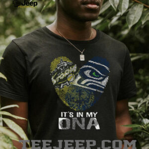 Seattle Seahawks It's In My DNA Heart Fingerprint T Shirt