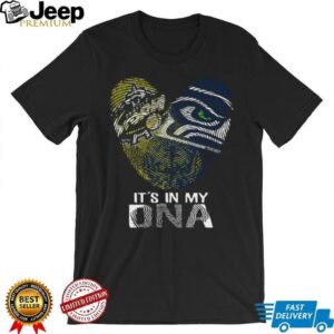 Seattle Seahawks It's In My DNA Heart Fingerprint T Shirt