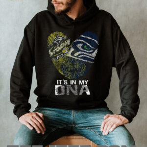 Seattle Seahawks It's In My DNA Heart Fingerprint T Shirt