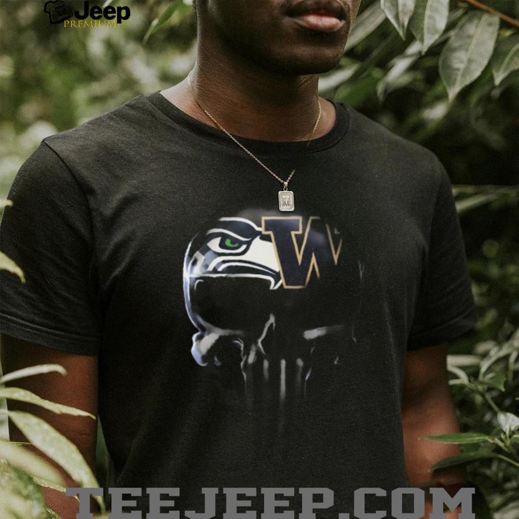 Seattle Seahawks Washington Huskies Punisher Skull T Shirt Seattle Seahawks Washington Huskies Punisher Skull T Shirt