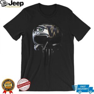 Seattle Seahawks Washington Huskies Punisher Skull T Shirt