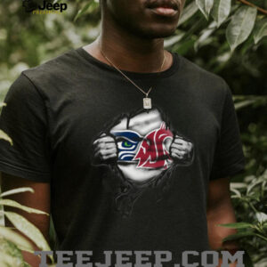 Seattle Seahawks & Washington State Cougars Dual Logo T Shirt