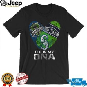 Seattle Sports Fan It's in my DNA Seahawks Sounders Mariners T Shirt
