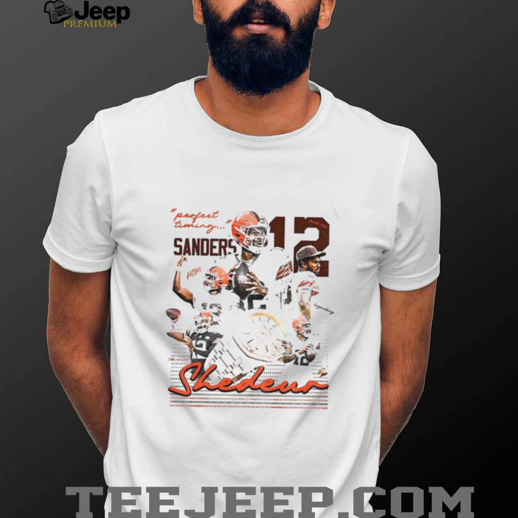 Shedeur Sanders 12 perfect timing Cleveland Browns NFL Football 2025 graphic shirt Shedeur Sanders 12 perfect timing Cleveland Browns NFL Football 2025 graphic shirt