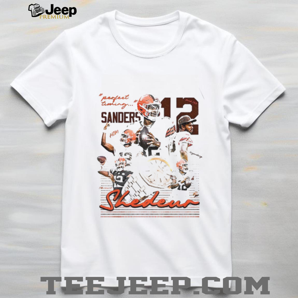 Shedeur Sanders 12 perfect timing Cleveland Browns NFL Football 2025 graphic shirt Shedeur Sanders 12 perfect timing Cleveland Browns NFL Football 2025 graphic shirt