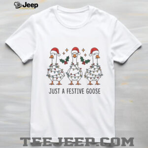 Silly goose Santa hat just a festive goose Merry Christmas shirt
