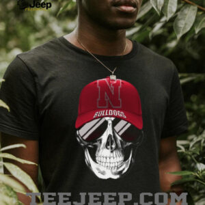 Skull with Red Cap and Bulldogs Logo Shirt