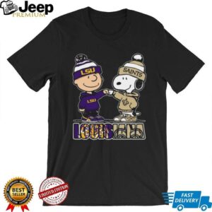 Snoopy & Charlie Brown LSU Tigers vs. New Orleans Saints T Shirt
