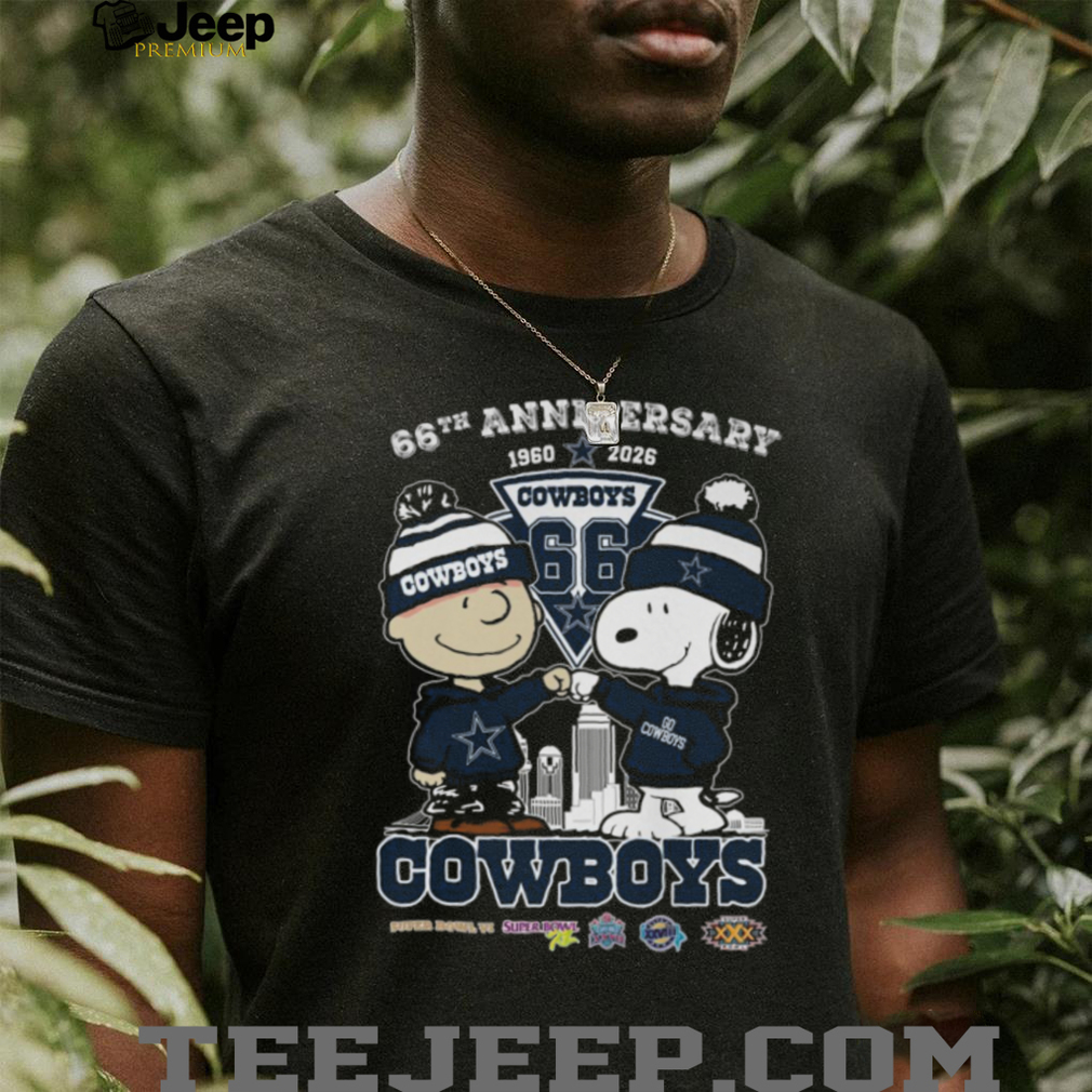 Snoopy and Charlie Brown Dallas Cowboys 66th Anniversary T Shirt Snoopy and Charlie Brown Dallas Cowboys 66th Anniversary T Shirt