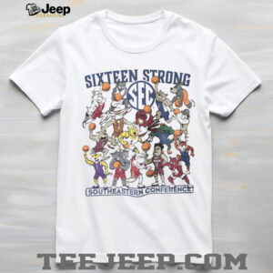 Southeastern Conference Sixteen Strong Basketball SEC Mascots shirt