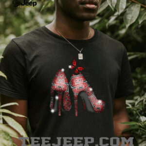 Sparkle & Style Red Glitter Heels & Butterfly T Shirt