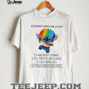 Stitch I know I swear a lot I am very sorry I’ll try to be good 1 and 2 are lies you can fuck off Christmas shirt Stitch I know I swear a lot I am very sorry I’ll try to be good 1 and 2 are lies you can fuck off Christmas shirt