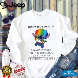 Stitch I know I swear a lot I am very sorry I’ll try to be good 1 and 2 are lies you can fuck off Christmas shirt
