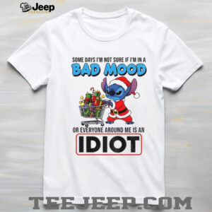 Stitch Santa some days I’m not sure if I’m in a bad mood or everyone around me is an idiot Christmas shirt
