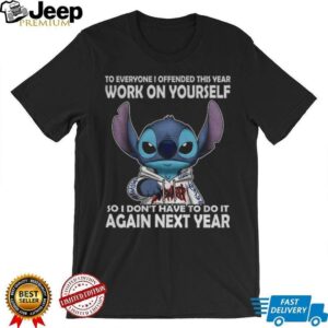 Stitch to everyone I offended this year work on yourself so I don’t have to do it again next year Christmas shirt