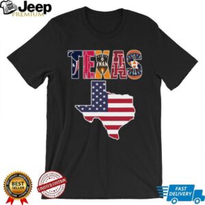 Texas Sports Teams State Outline T Shirt