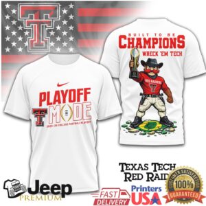Texas Tech Red Raiders Playoff Mode 2025 26 College Football Playoff T Shirt