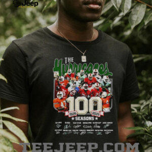The Miami Hurricanes 100 season 1926 to 2026 players signature shirt