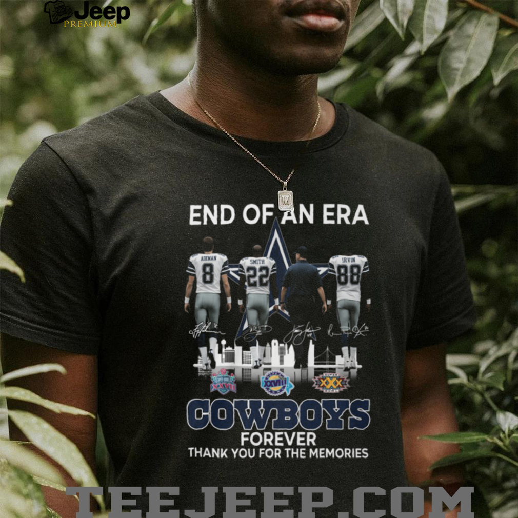 Vintage Dallas Cowboys Super Bowl Champions End of an Era Shirt - Front View