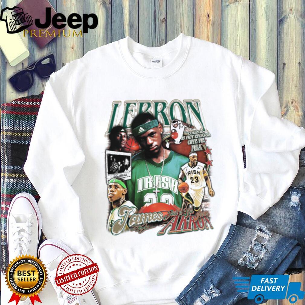 Vintage Style LeBron James The Chosen One Irish 23 Graphic T shirt back view