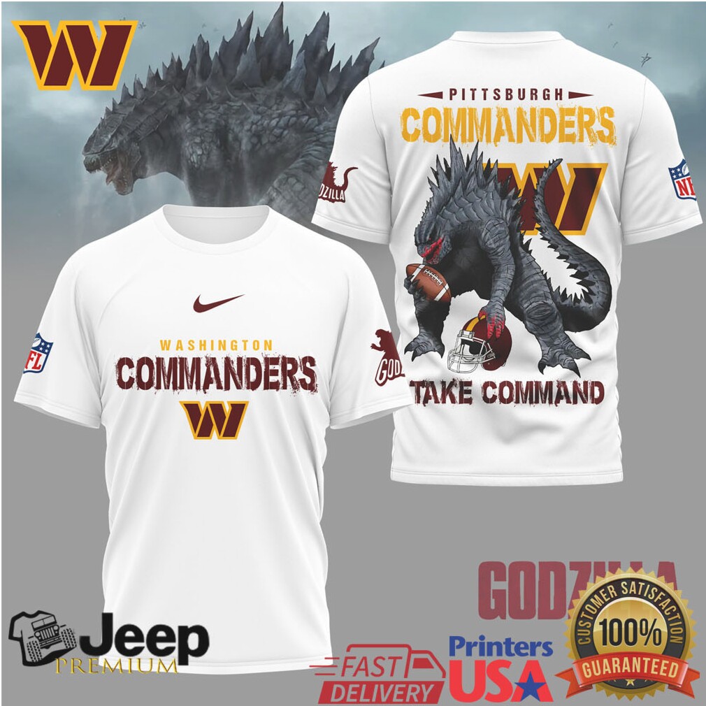 Washington Commanders Official NFL Godzilla Football Shirt