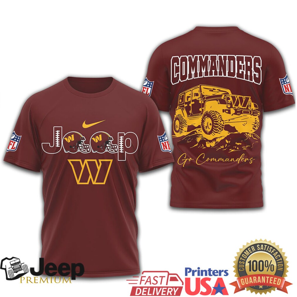 Washington Commanders Official NFL Jeep 3D Shirt Washington Commanders Official NFL Jeep 3D Shirt