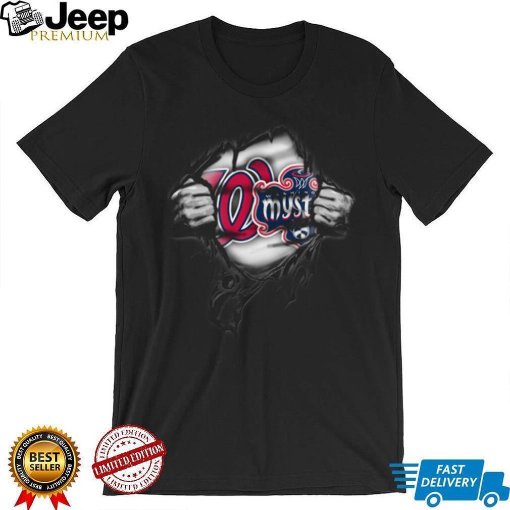 Washington Mystics Torn Reveal Logo T Shirt Washington Mystics Torn Reveal Logo T Shirt