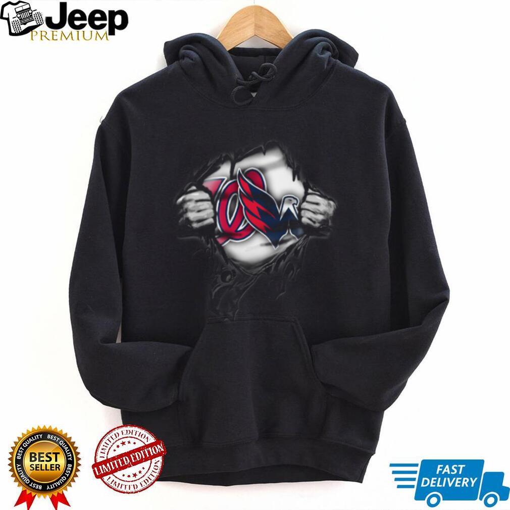 Washington Nationals & Cleveland GuardiansBraves Ripped Effect T Shirt Washington Nationals & Cleveland GuardiansBraves Ripped Effect T Shirt