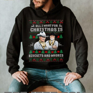 Western Cowboys Biscuits and Whores Christmas Quote Retro Sweatshirt