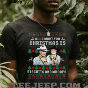 Western Cowboys Biscuits and Whores Christmas Quote Retro Sweatshirt