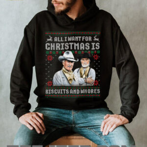 Western Cowboys Biscuits and Whores Christmas Quote Retro T Shirt