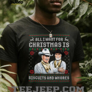 Western Cowboys Biscuits and Whores Christmas Quote Retro T Shirt