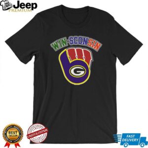 Win sconsin Wisconsin Sports Teams T Shirt Packers & Brewers Logo Mashup