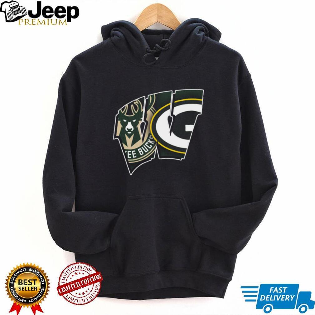Wisconsin Sports Fan Milwaukee Bucks and Green Bay Packers Hybrid T Shirt. Wisconsin Sports Fan Milwaukee Bucks and Green Bay Packers Hybrid T Shirt.