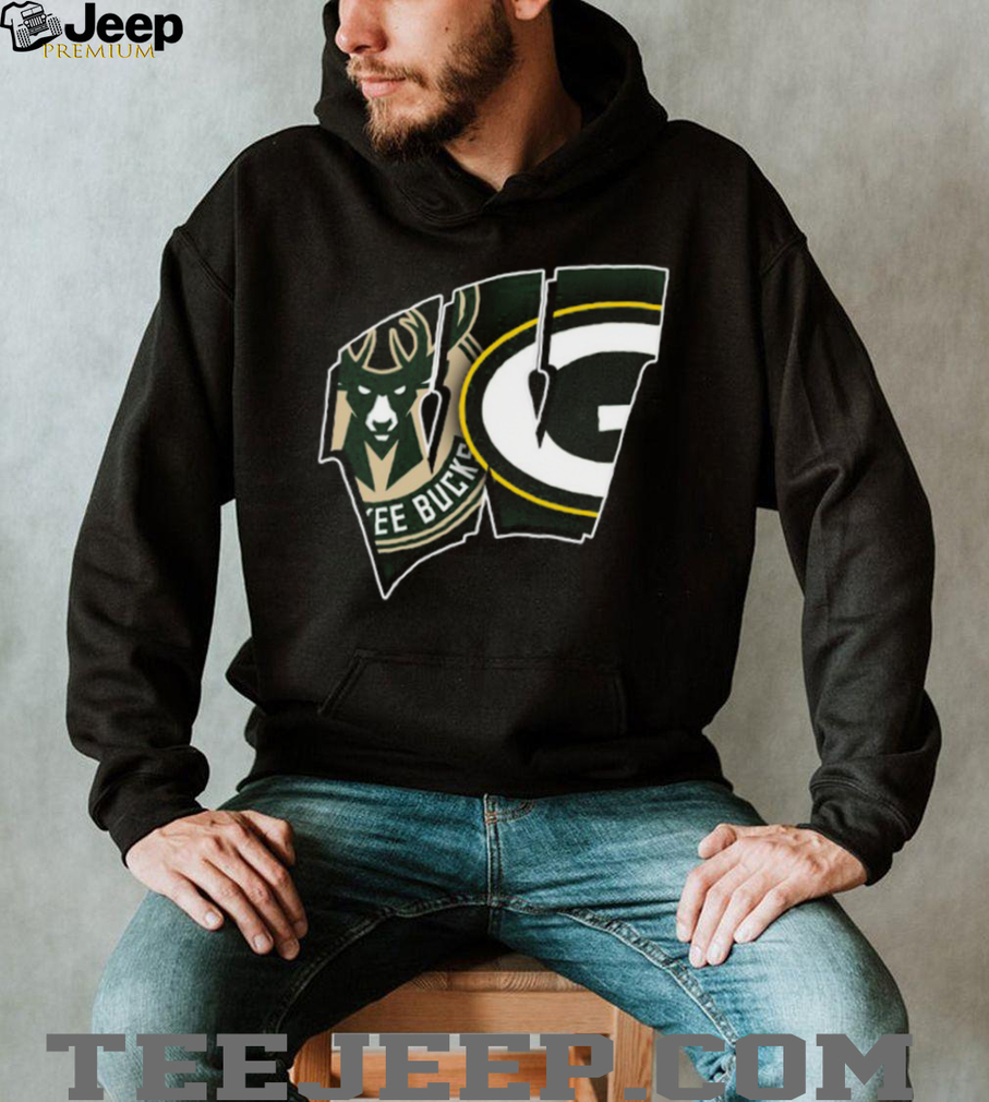 Wisconsin Sports Fan Milwaukee Bucks and Green Bay Packers Hybrid T Shirt. Wisconsin Sports Fan Milwaukee Bucks and Green Bay Packers Hybrid T Shirt.