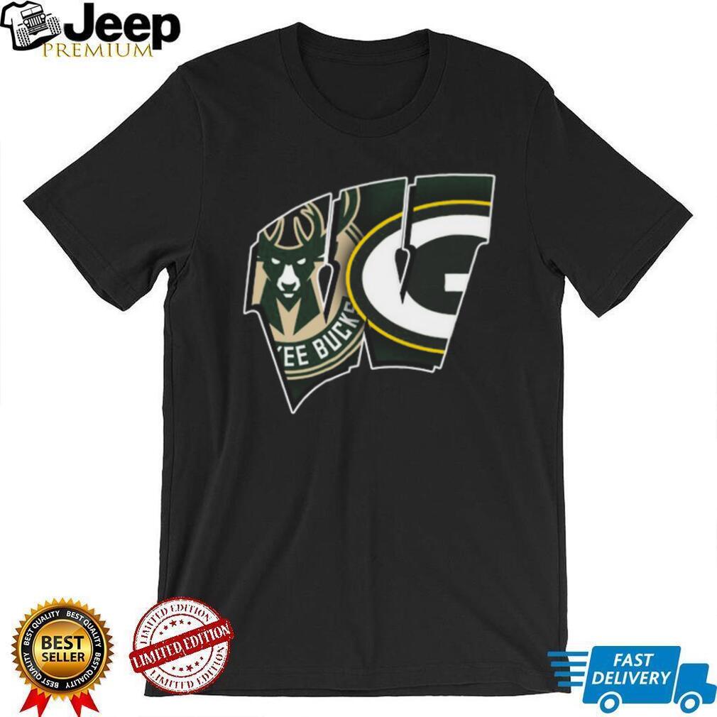 Wisconsin Sports Fan Milwaukee Bucks and Green Bay Packers Hybrid T Shirt. Wisconsin Sports Fan Milwaukee Bucks and Green Bay Packers Hybrid T Shirt.
