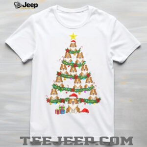 Womens Dog Holiday Tree, Festive Canine Christmas Design for Dog L V Neck T Shirt