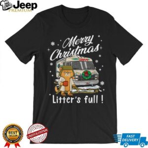 Womens Merry Christmas Litter’s Full Funny Cat Lover Sarcastic Xmas V Neck T Shirt Womens Merry Christmas Litter’s Full Funny Cat Lover Sarcastic Xmas V Neck T Shirt