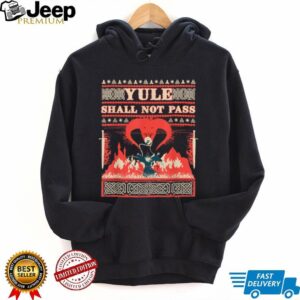 Yule Shall Not Pass Fantasy Christmas Wizard Pun T Shirt