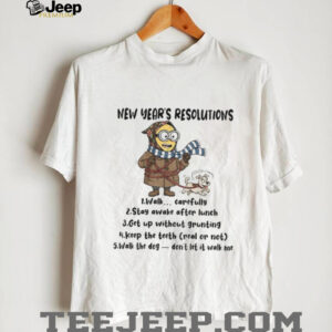 new year’s resolutions walk carefully stay awake after lunch get up without grunting Christmas shirt