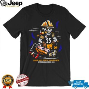 2025 AFC North Champions Pittsburgh Steelers skeleton cigar shirt