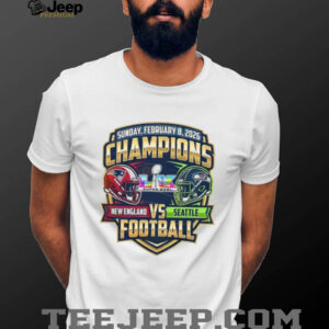 2026 Super Bowl Champions Matchup Patriots vs Seahawks Gold Emblem T Shirt 2026 Super Bowl Champions Matchup Patriots vs Seahawks Gold Emblem T Shirt